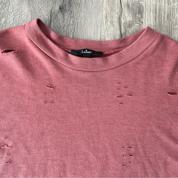 Lulus Dusty Rose Distressed Cropped
Sweatshirt - Womens - pink - Picture 9 of 9